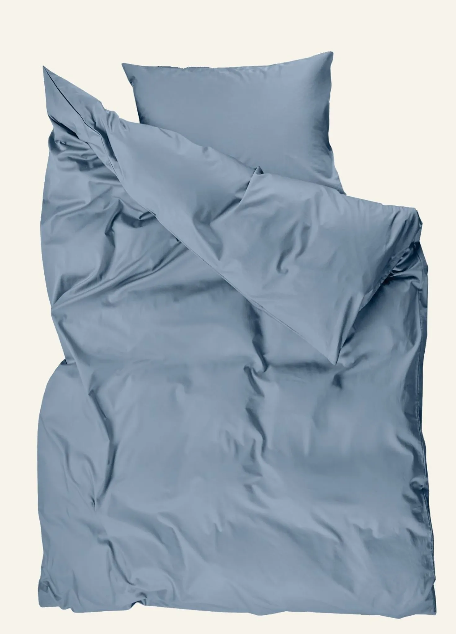 Påslakanset i satin gråblå - 150x210 cm