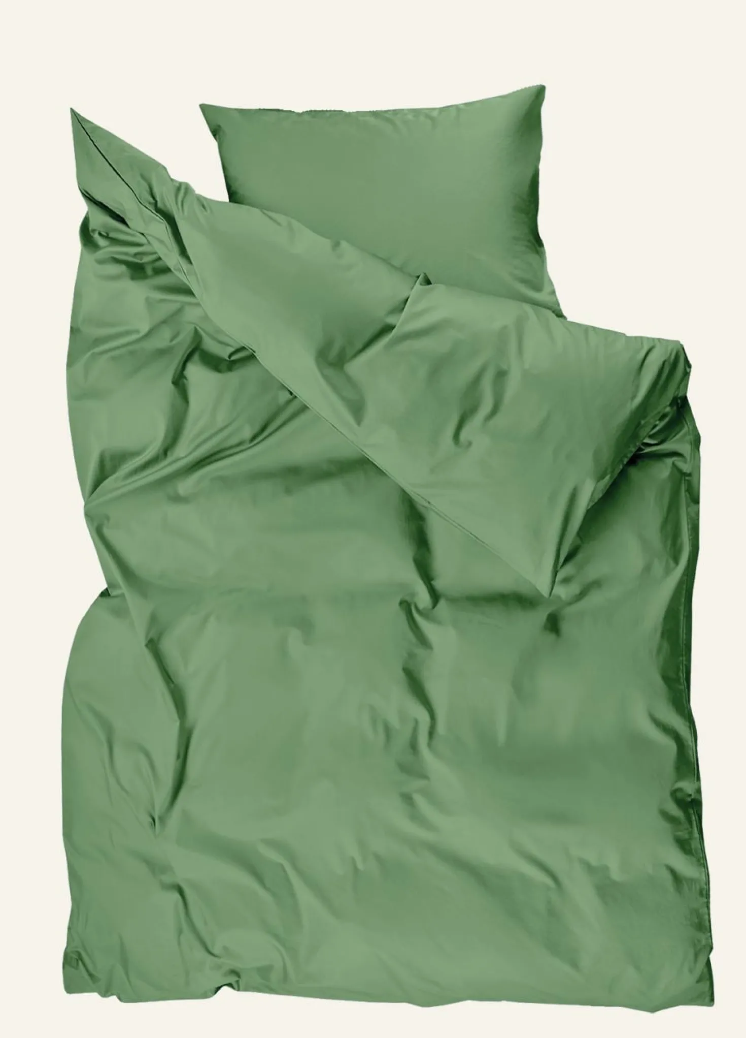 Påslakanset i satin grön - 230x220 cm