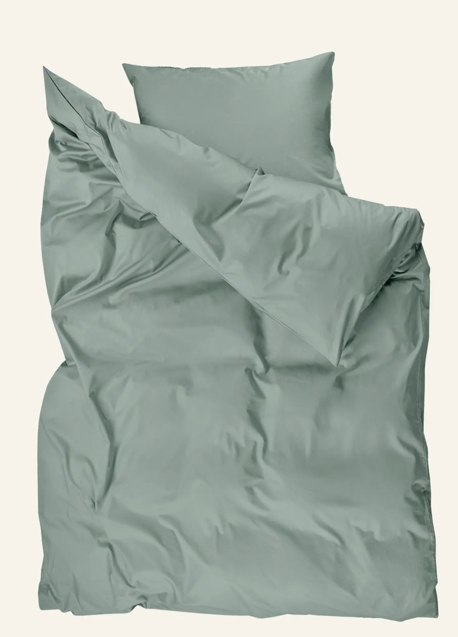 Påslakanset i satin lindblomsgrön - 150x210 cm