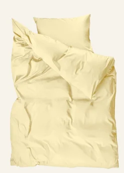 Påslakanset i satin ljusgul - 150x210 cm