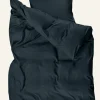 Påslakanset i satin mörkblå - 150x210 cm