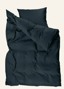 Påslakanset i satin mörkblå - 150x210 cm