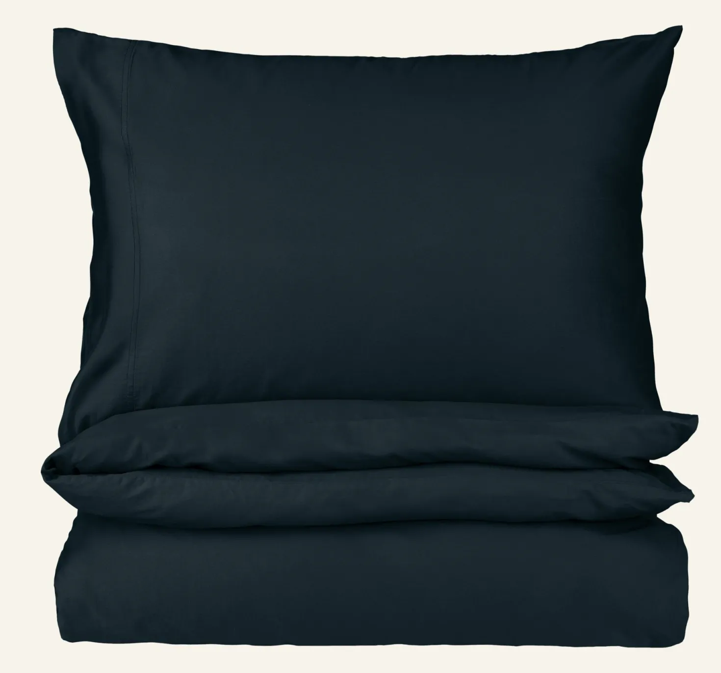 Påslakanset i satin mörkblå - 150x210 cm