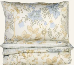 Påslakanset i satin multi/grön - 150x210 cm/50x60 cm