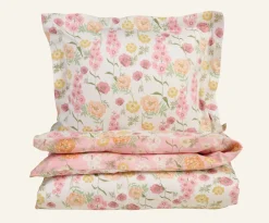 Påslakanset i satin multi/rosa - 150x210 cm