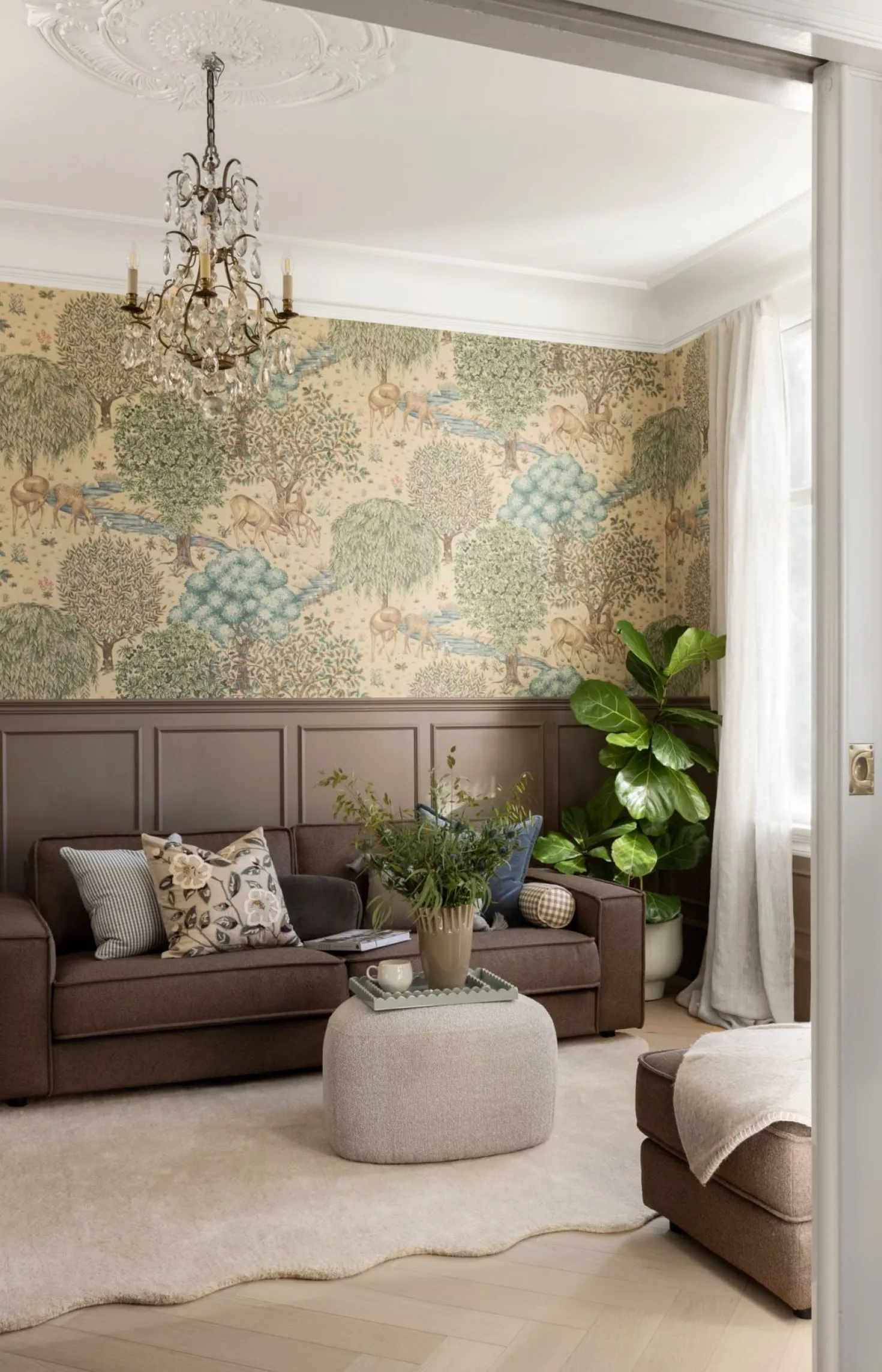 Puff multi/beige - 65x65x38 cm