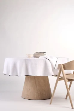 Rund linneduk vit - ø180