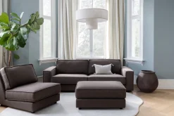 3-sits soffa brun - 222x95x79 cm