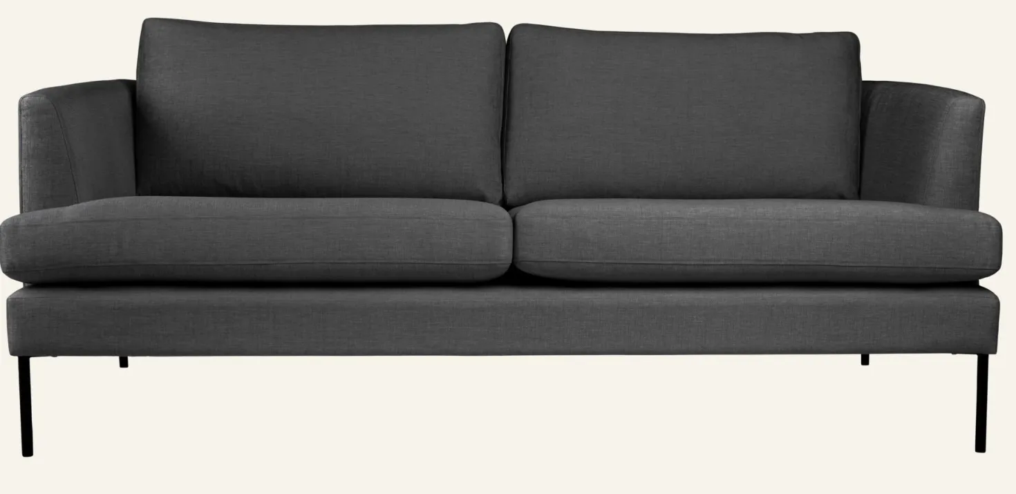 3-sits soffa grå - 189x94x80 cm