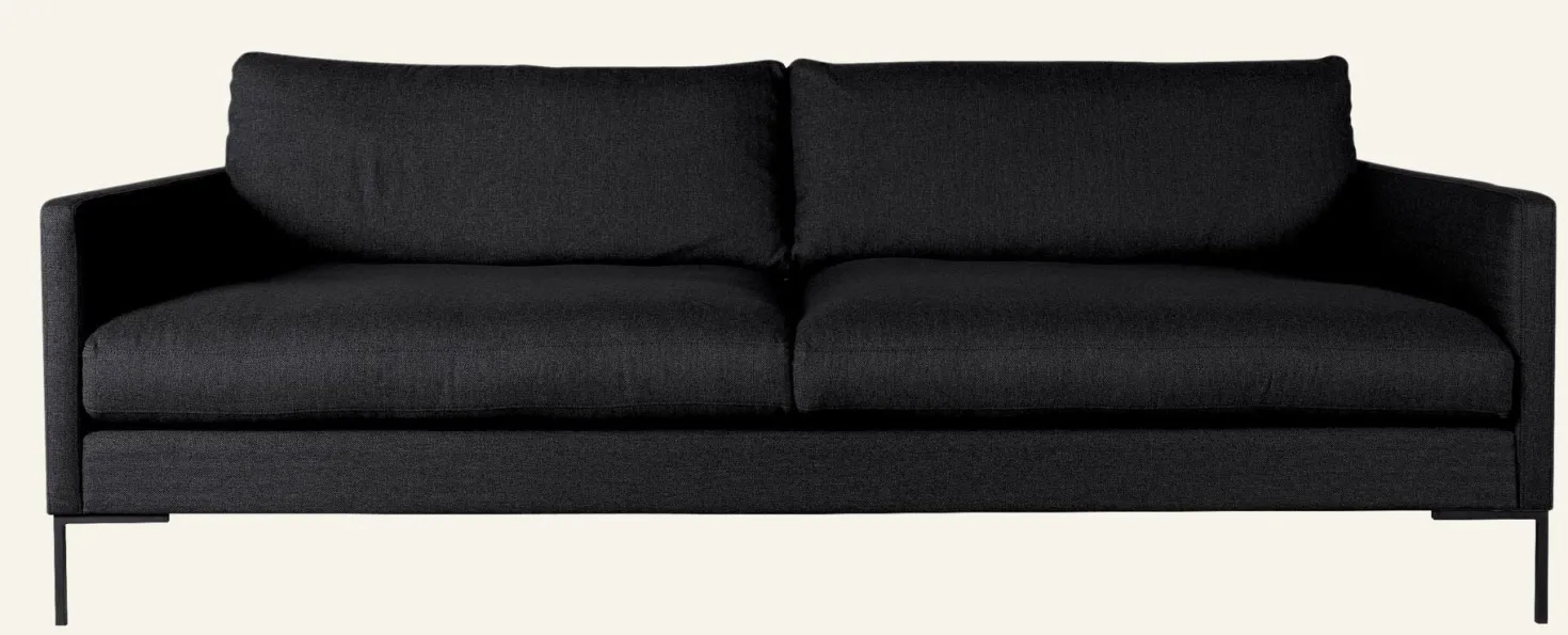 3-sits soffa svart - 227x100x83 cm