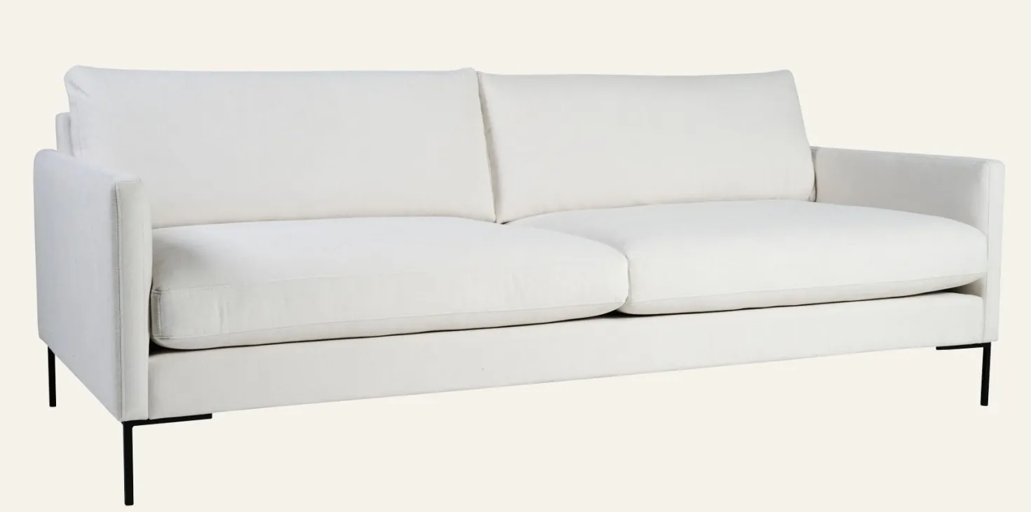 3-sits soffa vit - 227x100x83 cm