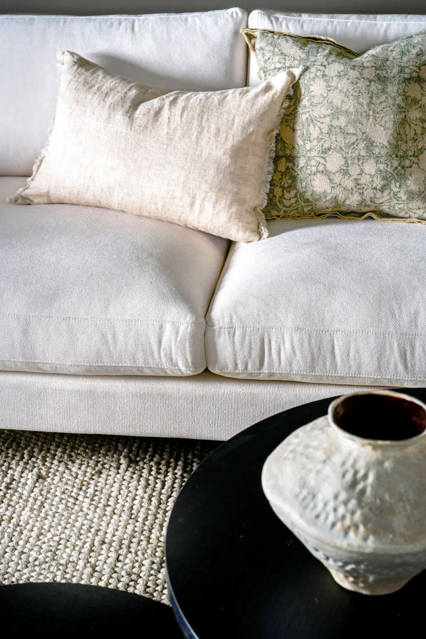 3-sits soffa vit - 227x100x83 cm