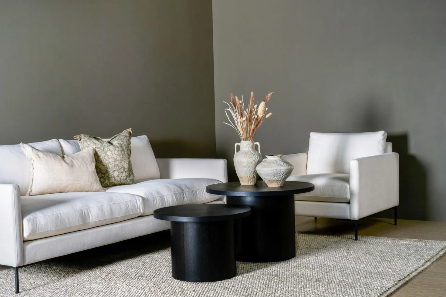 3-sits soffa vit - 227x100x83 cm