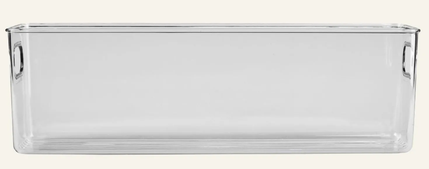 Smal förvaringslåda transparent - 9,6x39x12,2 cm