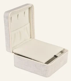 Smyckeskrin med dragkedja natur - 13x13 cm