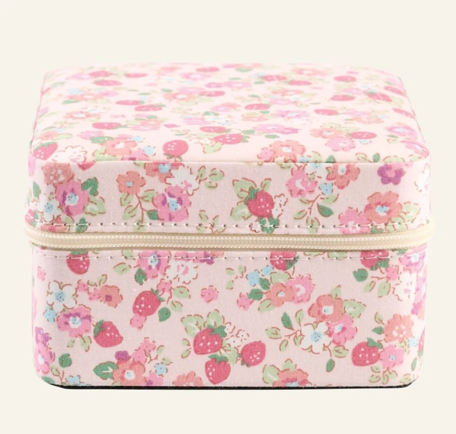 Smyckeskrin med dragkedja rosa - 11x11 cm