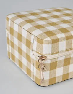 Smyckeskrin med dragkedja curry - 11x11 cm