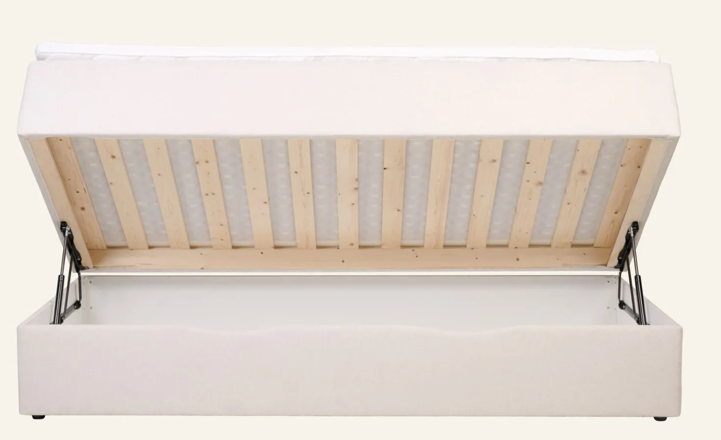 Säng med förvaring beige - 120x200x59 cm