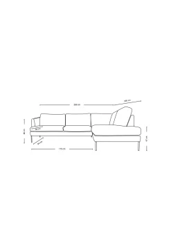 Soffa divan höger beige - 269x220x80 cm