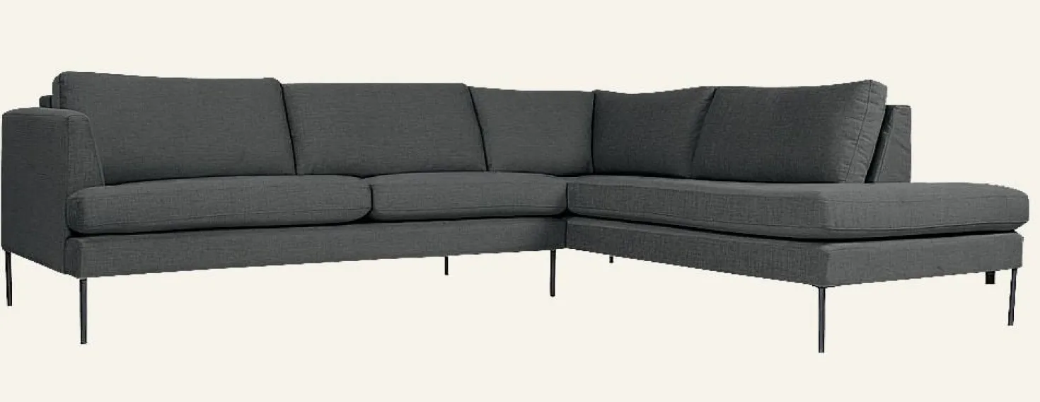 Soffa divan höger grå - 269x220x80 cm