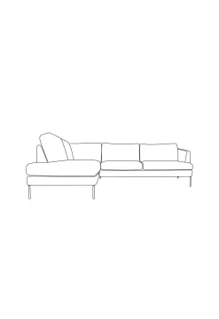 Soffa divan vänster beige - 269x220x80 cm