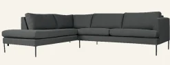 Soffa divan vänster grå - 269x220x80 cm