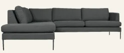 Soffa divan vänster grå - 269x220x80 cm