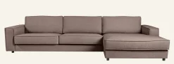 Soffa schäslong höger brun - 315x156x79 cm