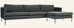 Soffa schäslong höger grå - 300x156x80 cm