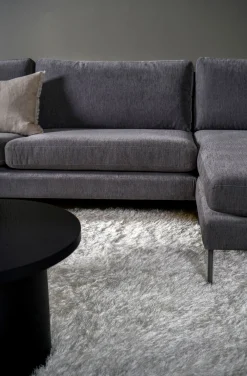 Soffa schäslong höger grå - 300x156x80 cm