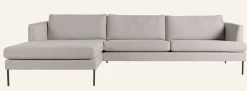 Soffa schäslong vänster beige - 300x156x80 cm