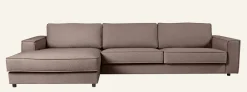 Soffa schäslong vänster brun - 315x156x79 cm