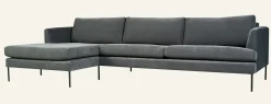 Soffa schäslong vänster grå - 300x156x80 cm