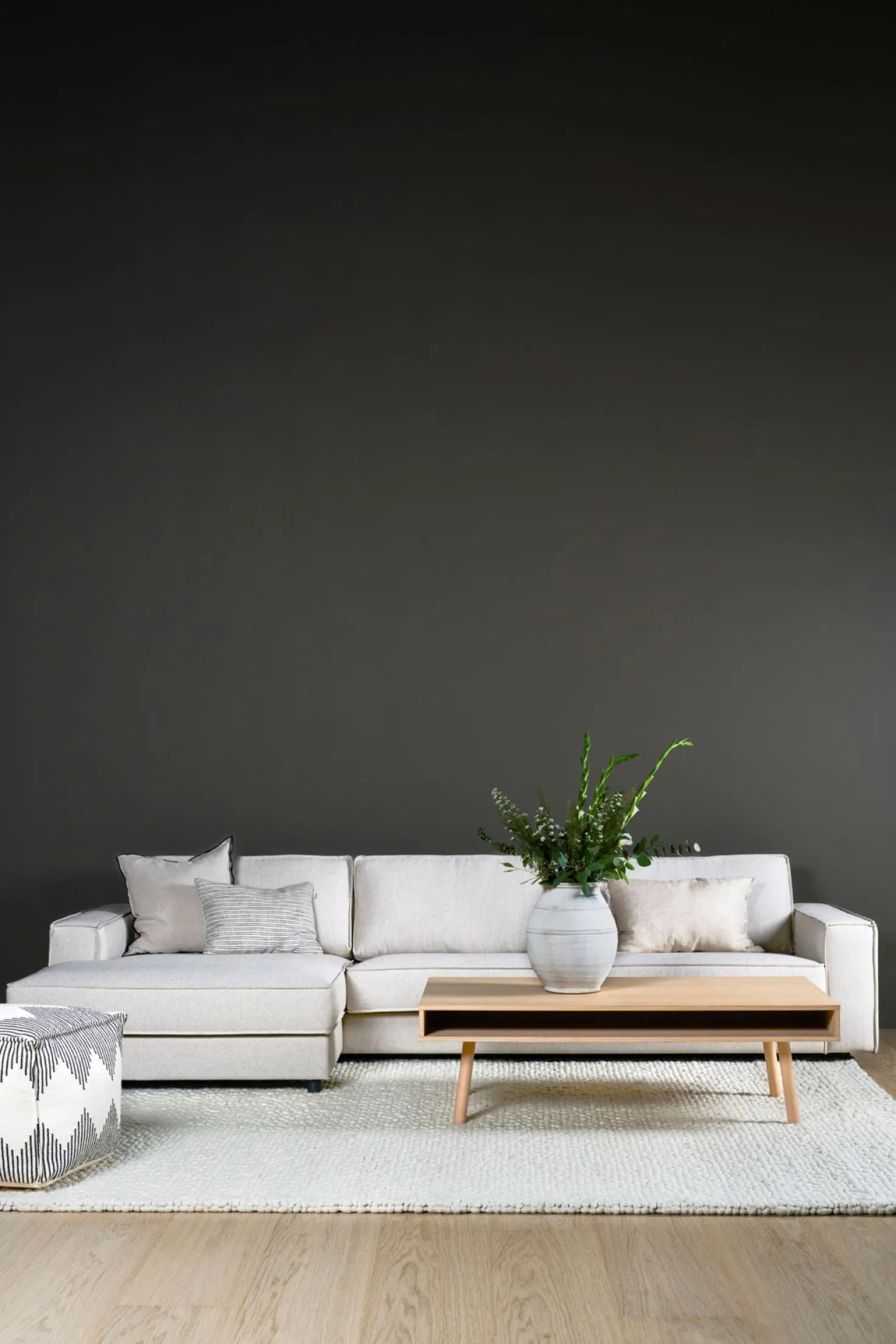 Soffa schäslong vänster natur - 315x156x79 cm