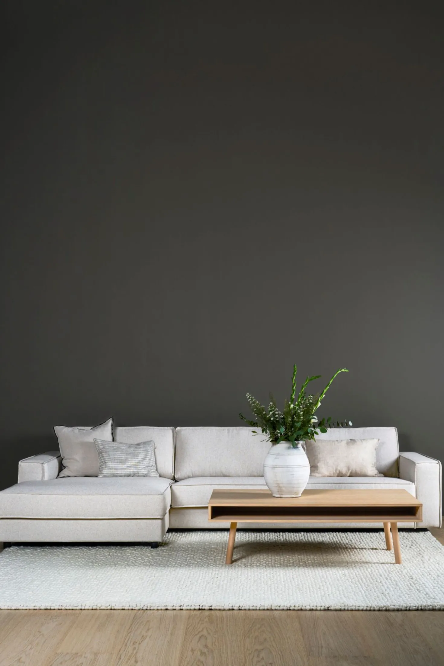 Soffa schäslong vänster natur - 315x156x79 cm
