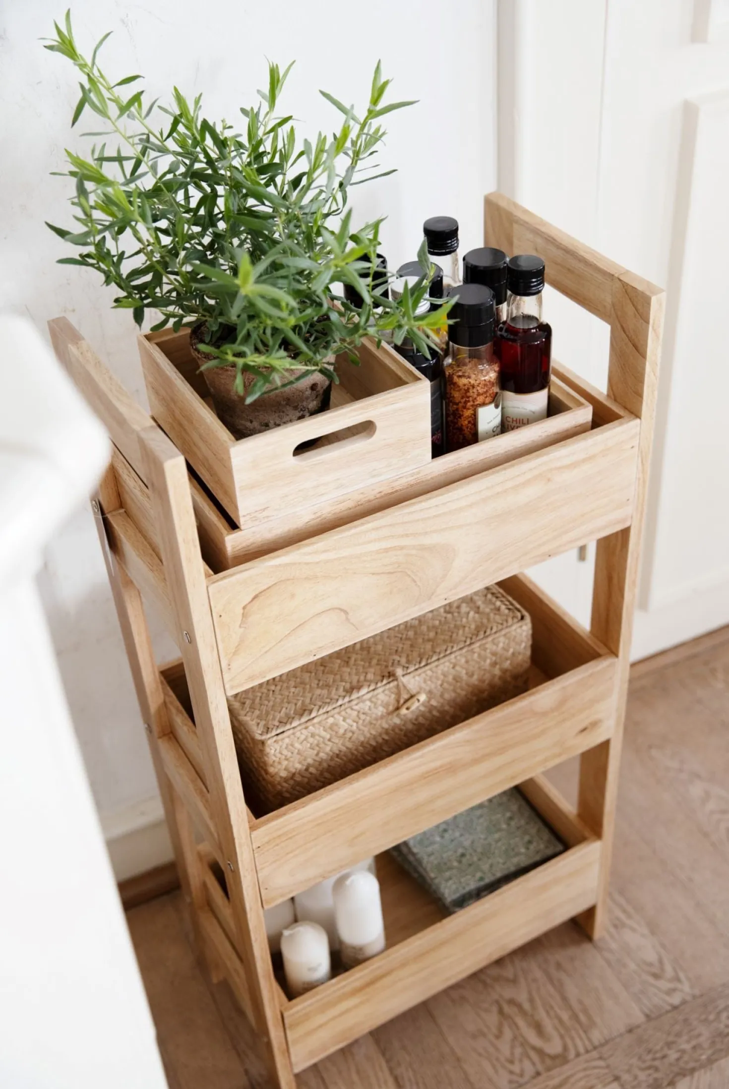 Stapelbar förvaringslåda natur - 20x16x8 cm
