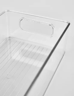 Stapelbar förvaringslåda transparent - 15x26x7,5 cm