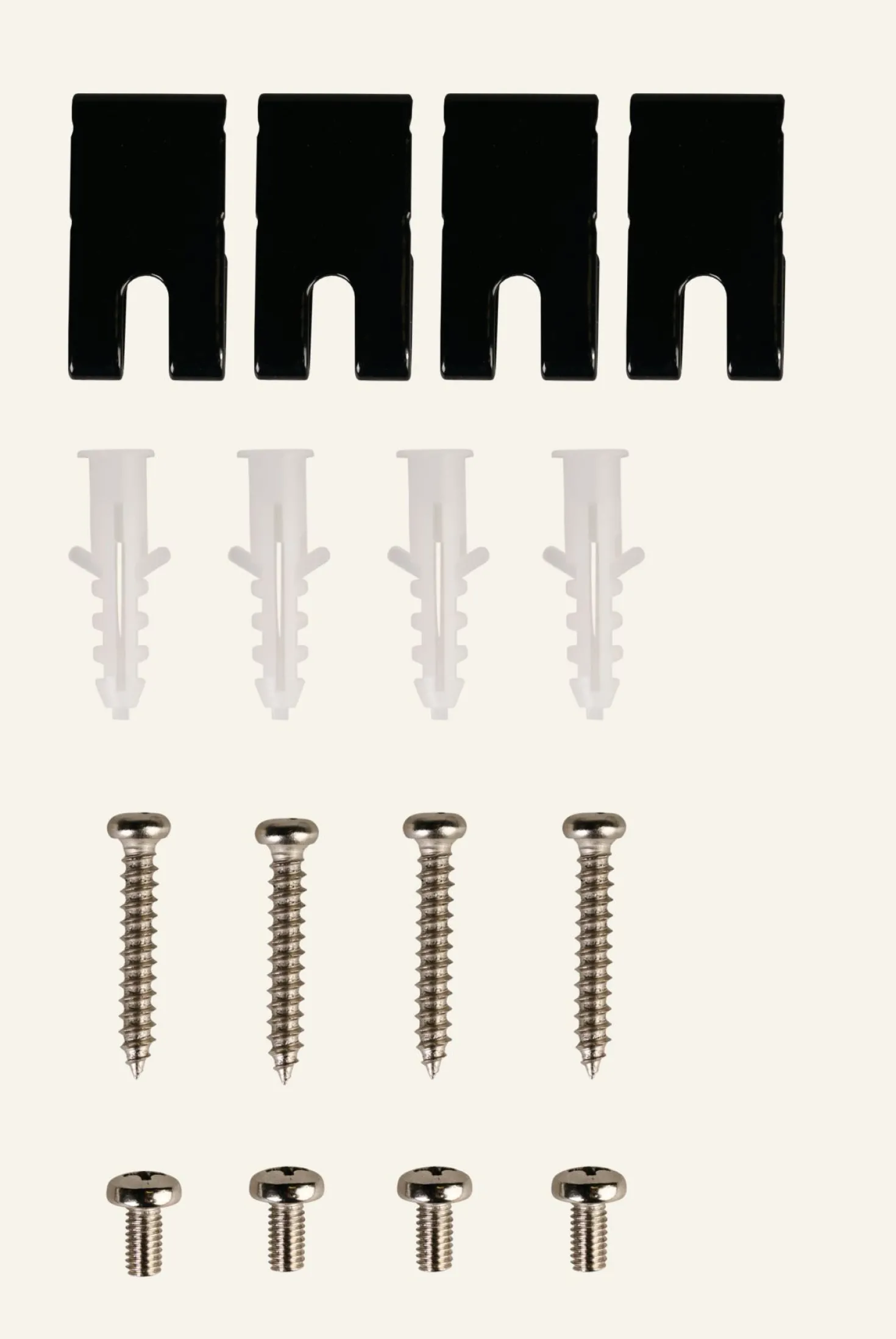 Takfäste svart - 4 stk