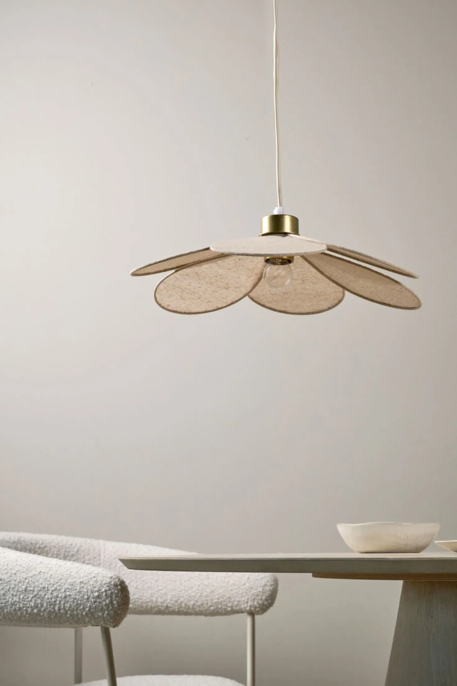 Taklampa natur - 46x46x13 cm
