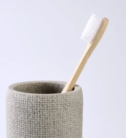 Tandborstmugg grå - 7,3x7,3x,9,4 cm