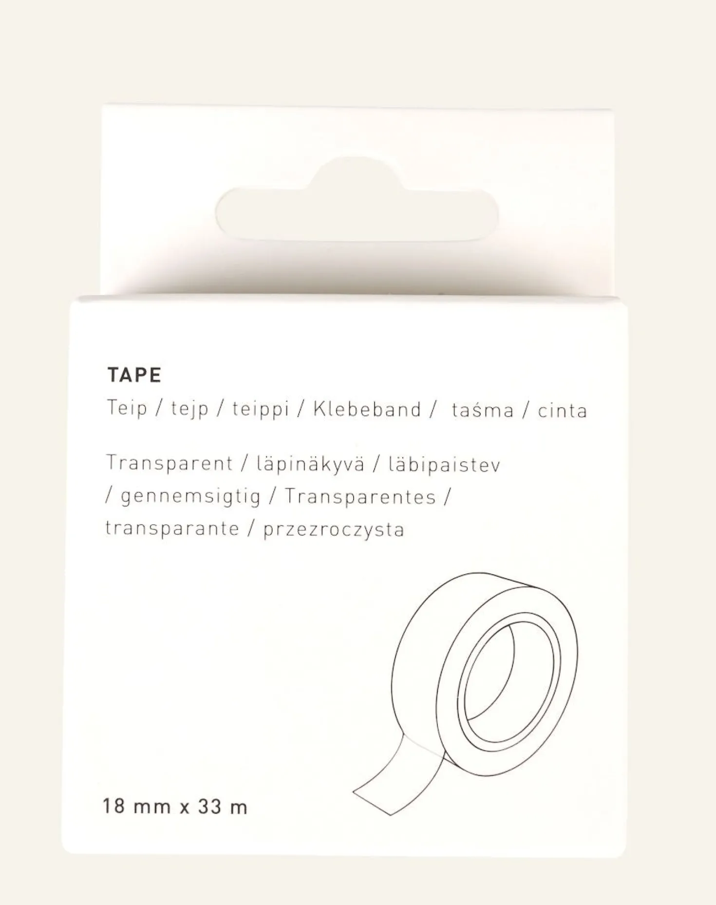 Tejp transparent - 18mm x 33m