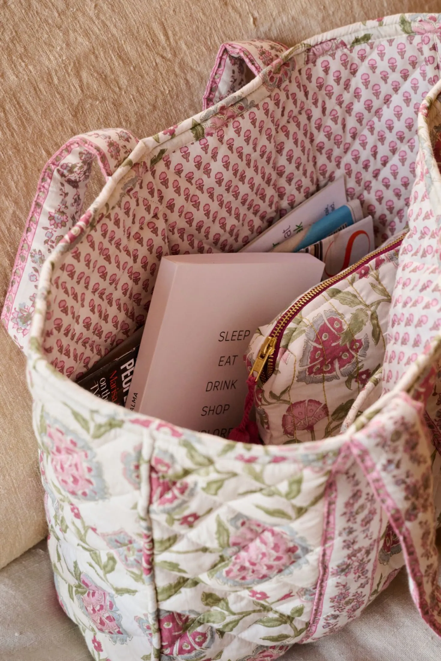 Totebag multi/rosa - 38x48 cm