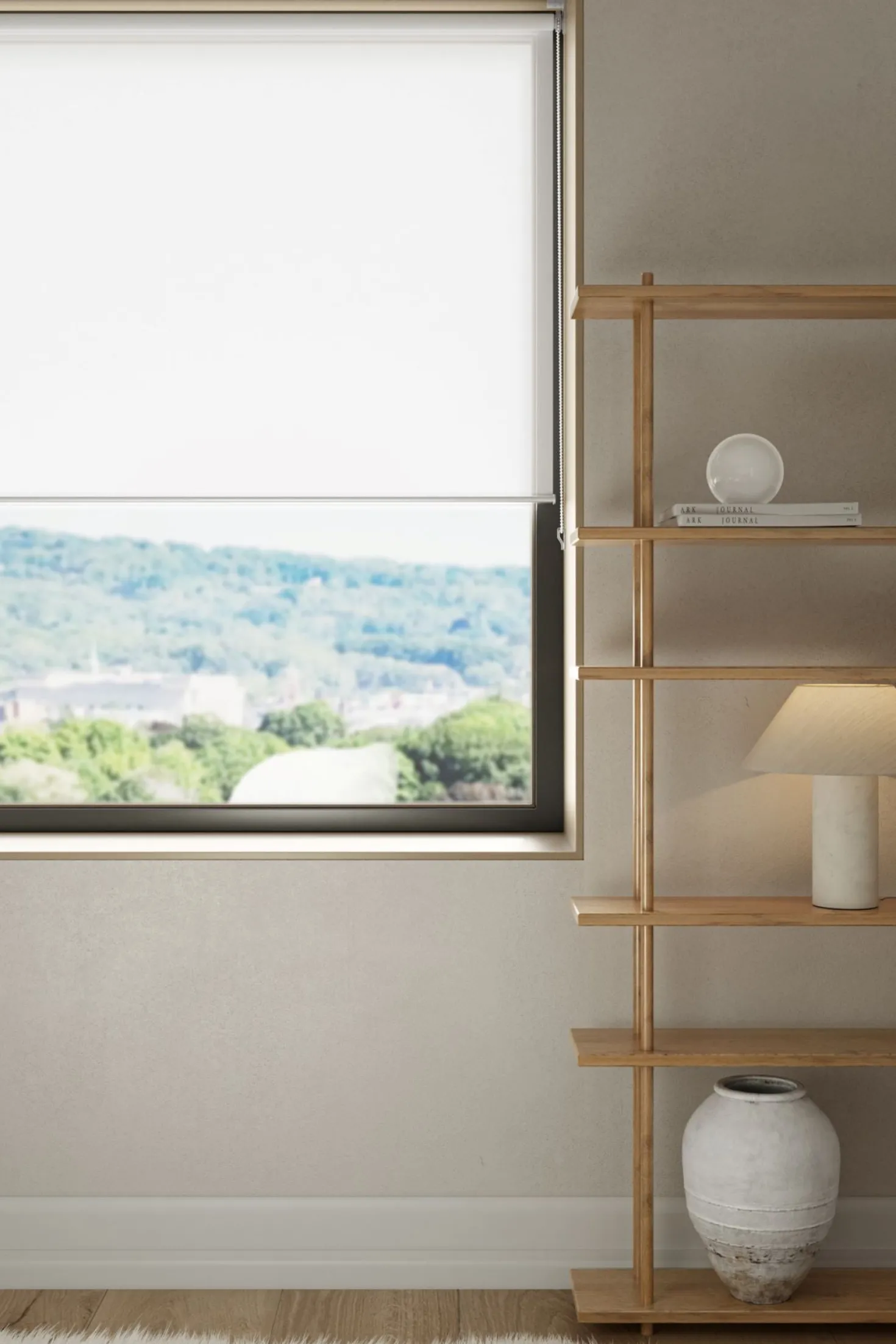 Transparent rullgardin offwhite - 140x185 cm