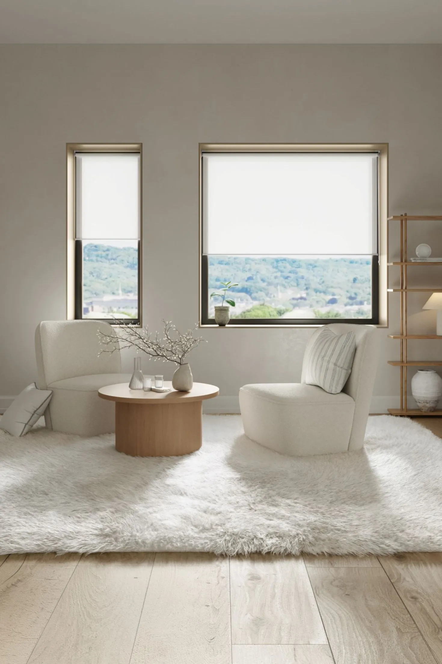 Transparent rullgardin offwhite - 140x185 cm