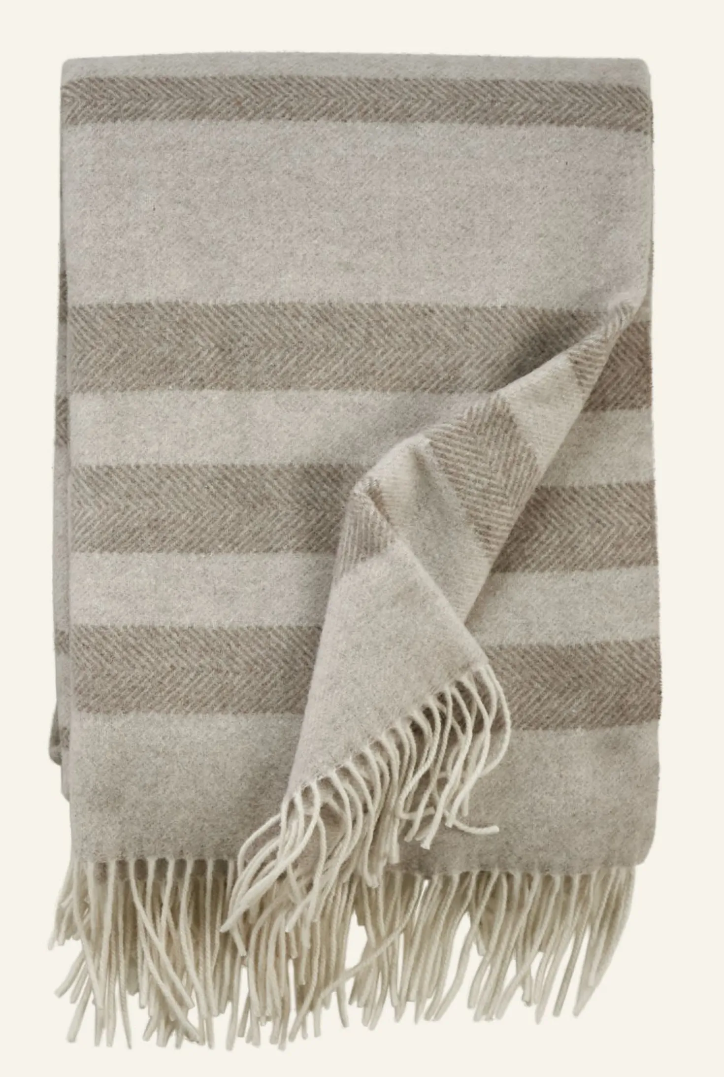 Ullpläd beige - 130x170 cm