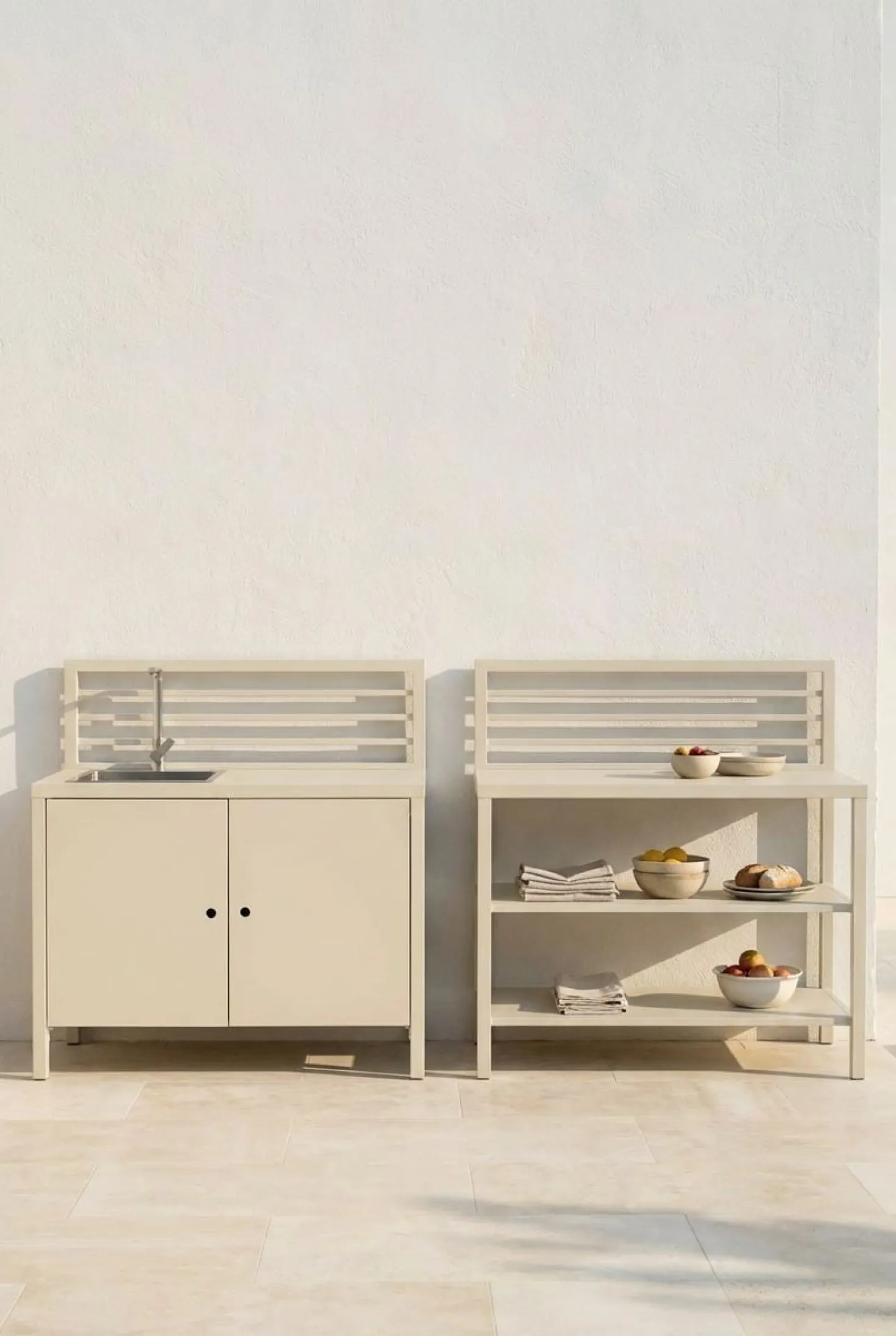 Utekök modul med diskho creme - 120x60x122 cm