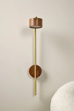 Vägglampa brun - 20x55 cm