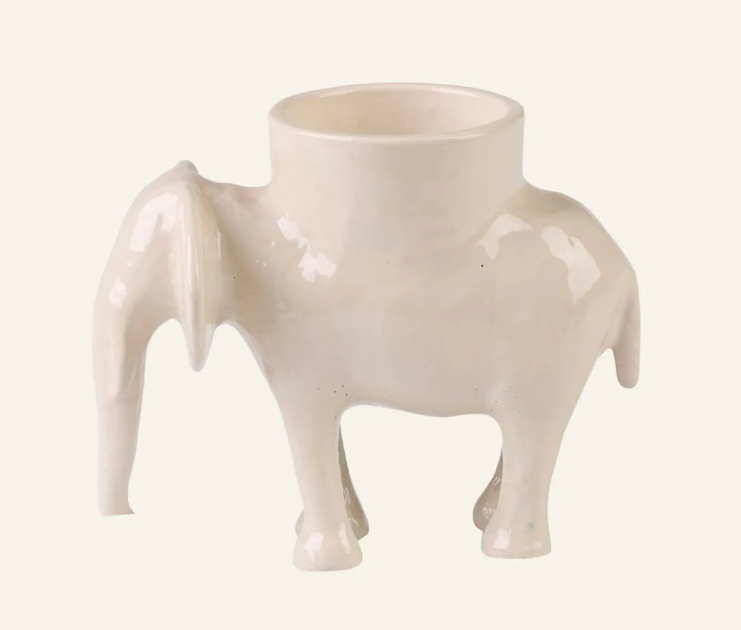 Värmeljushållare beige - 11x6,5x9 cm