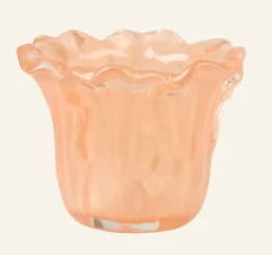 Värmeljushållare orange - 10x10x7,6 cm